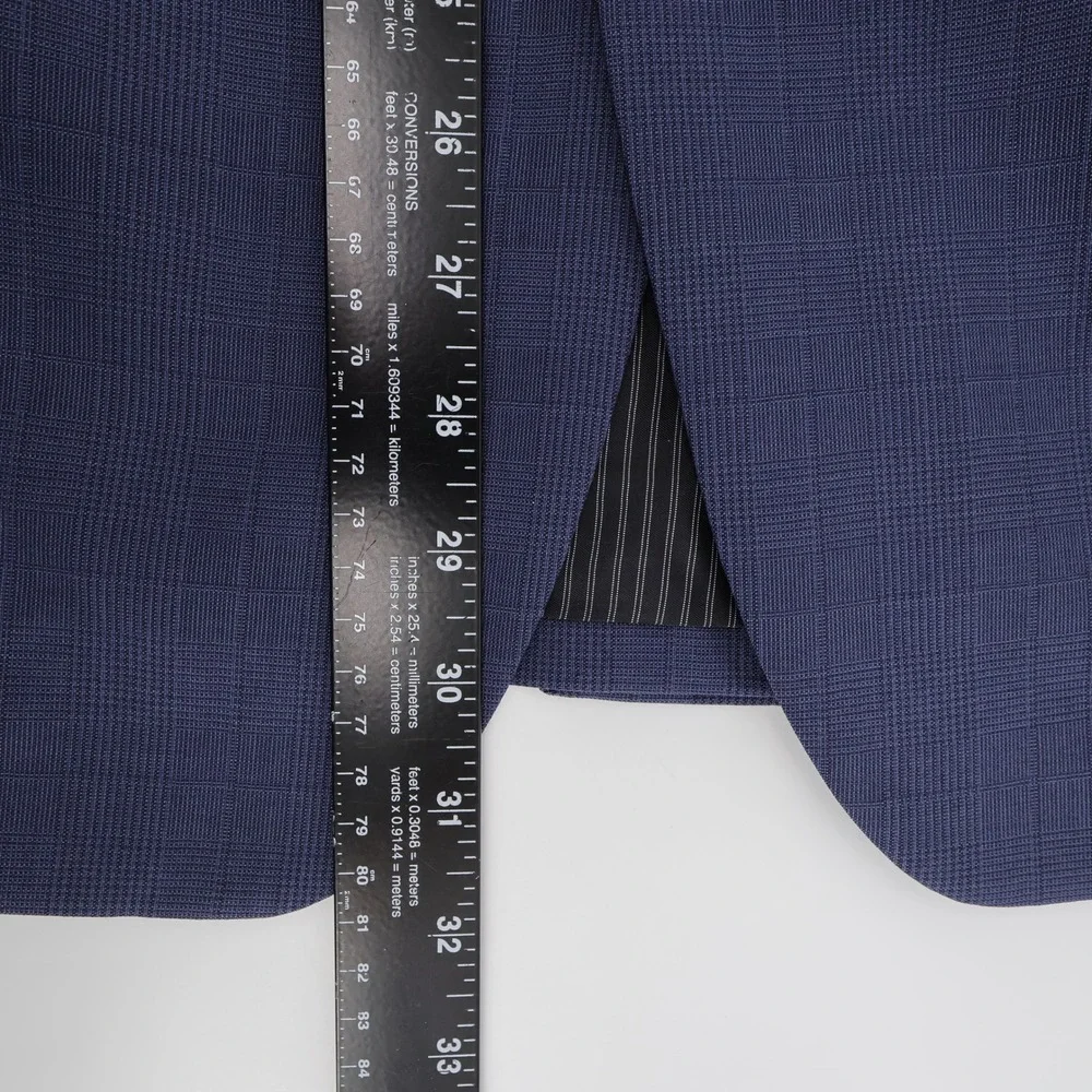 Banana Republic Slim‎ Fit Italian Wool Plaid Blazer Blue Mens 40R